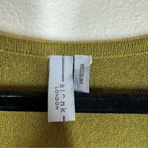 Anthropologie Bl^nk Blank London Green Printed Balloon Sleeve Sweater Top Medium - Picture 3 of 8